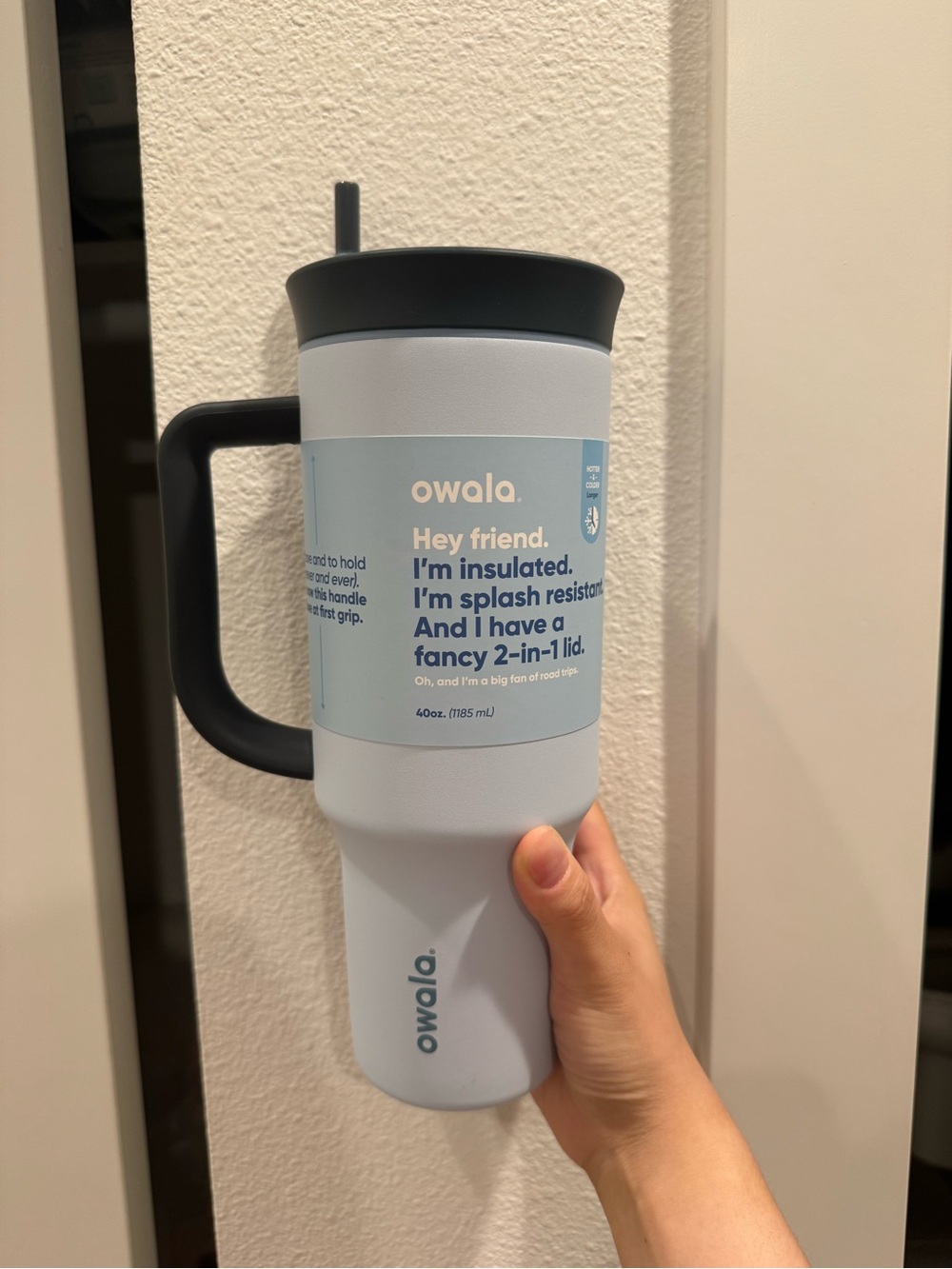 Owala 40oz Insulated Stainless Steel Tumbler w 2-in-1 Lid Blue